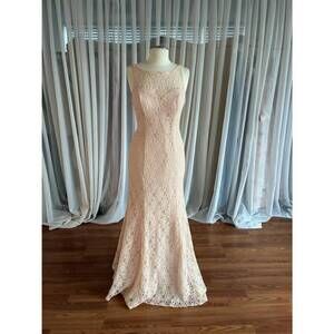 NEW MORILEE women's full-length lace dress in blush